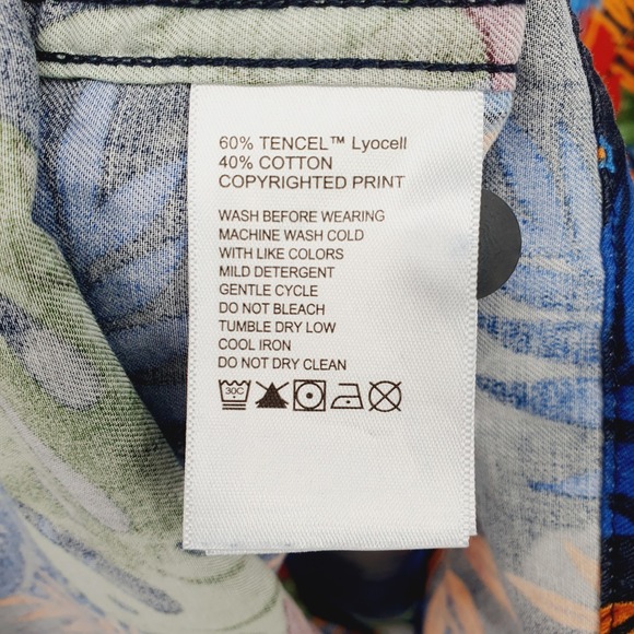 Tommy Bahama Mens Orange Green Orange Floral Camp Short Sleeve Shirt Size XXL - Picture 8 of 8